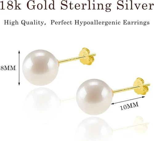 Miniatura 9 de SmileBelle Aretes tipo dormilona para mujer, de plata de ley de 18 quilates, con turquesa, como regalo de cumpleaños, aretes de cristal de perlas