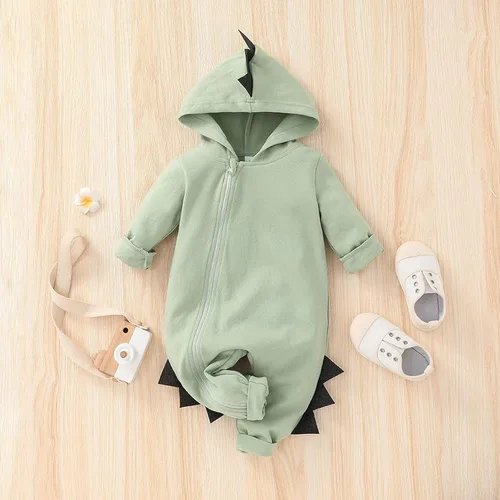 Miniatura 12 de Mameluco con capucha para recién nacidos, niños y niñas, diseño de dinosaurio de dibujos animados para Halloween