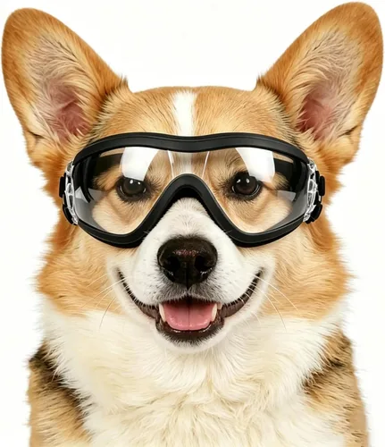 Miniatura 9 de Gafas de sol transparentes para perros NAMSAN y gafas de sol negras para perros de raza mediana a grande, 2 piezas, protección ocular para perros al