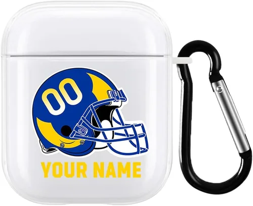 Miniatura 27 de Funda de casco de fútbol con nombre y número para Apple AirPods de 2ª y 1ª generación, regalo personalizado para fanáticos de los deportes de Arizona