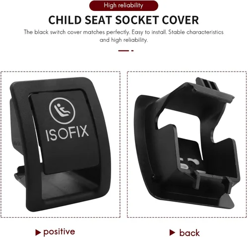 Miniatura 3 de Para Mercedes W205 Coche Trasero Niño ISOFIX Interruptor Asiento Cubierta de Seguridad Para Benz Clase C W205 C300 C350 C200 C180 2015-2021 Negro
