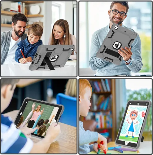 Miniatura 6 de CCMAO Funda para iPad de 6ª/5ª generación (9.7 pulgadas, 2018/2017), iPad Air de 2ª generación (2014) con soporte, funda protectora híbrida a prueba