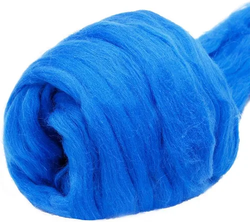 Miniatura 40 de 3.53 oz lana Roving, suministros de fieltro de lana, lana pura, hilo grueso, hilado de lana giratoria para fieltro de aguja, fieltro húmedo, Blanco