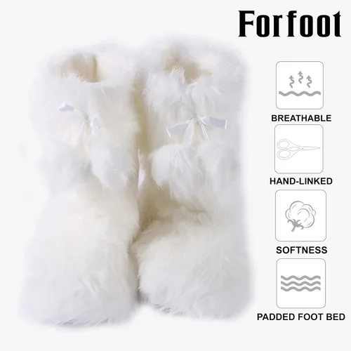 Miniatura 2 de Pantuflas de forro polar para mujer, botas antideslizantes para interiores