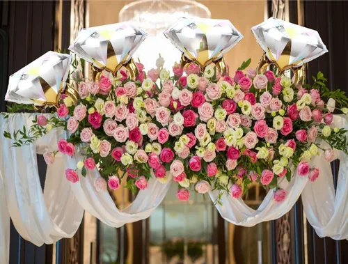 Miniatura 6 de 2 globos de aluminio con anillo de diamantes, suministros para bodas, despedidas de soltera, matrimonios, compromisos