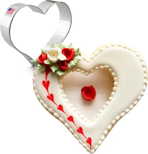Miniatura 2 de Cortador de galletas de corazón de 4 pulgadas fabricado en Estados Unidos por Ann Clark