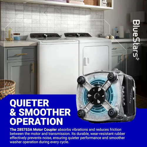 Miniatura 4 de Kit de acoplamiento de motor de núcleo metálico BlueStars 285753A para piezas de lavadoras Kenmore Whirlpool - Reemplaza AP3963893, PS1485646