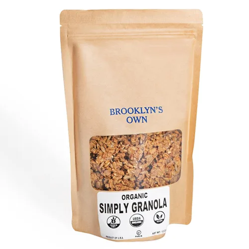 Miniatura 8 de Brooklyn's Own Cereal orgánico de granola de arce y canela para el desayuno, aperitivos saludables sin gluten, paquete ecológico resellable de 12