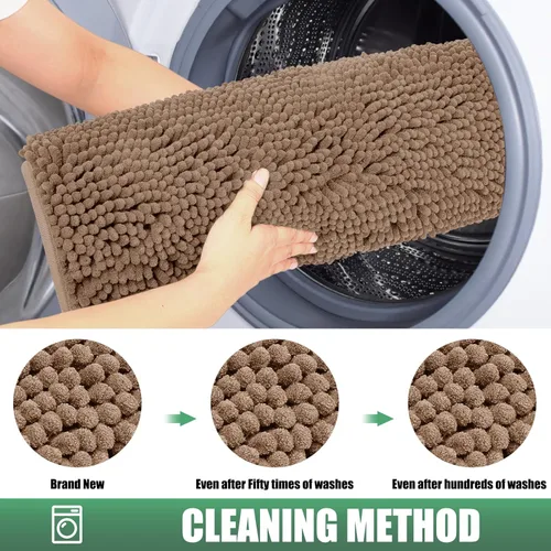 Miniatura 8 de IM HOME Felpudo absorbente de chenilla para exterior de 60" x 36", tapetes para puertas lavables y antideslizantes para perros, tapete de puerta