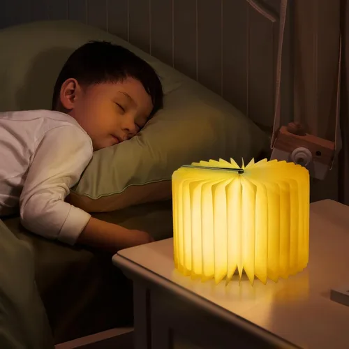 Miniatura 4 de QXMGCBOK Lámpara de Libro Plegable Retro, Luz Nocturna LED Novedosa, Lámpara de Escritorio de Alivio de 3 Colores, Regalo para Amantes de los Libros