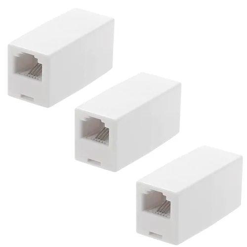LanSenSu Acoplador RJ11, acoplador recto en línea para teléfono, RJ11 6P4C, conector Keystone en línea hembra a hembra, adaptador de extensión de