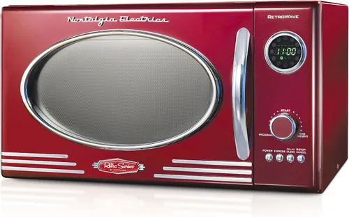 Miniatura 2 de Nostalgia Horno microondas retro para encimera, grande de 800 vatios, 0.9 pies cúbicos y tostadora de 2 rebanadas BLACK+DECKER, T2569B, ranuras