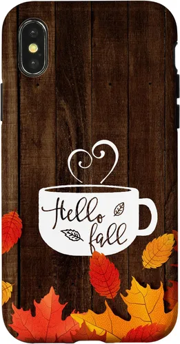 Miniatura 5 de Hello Fall - Taza de café para iPhone 16, diseño de hojas de otoño