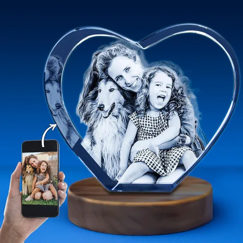 Miniatura 16 de Foto de cristal 3D personalizada: recuerdo grabado personalizado para el día del padre, regalo único de aniversario de cumpleaños para papá, mujer