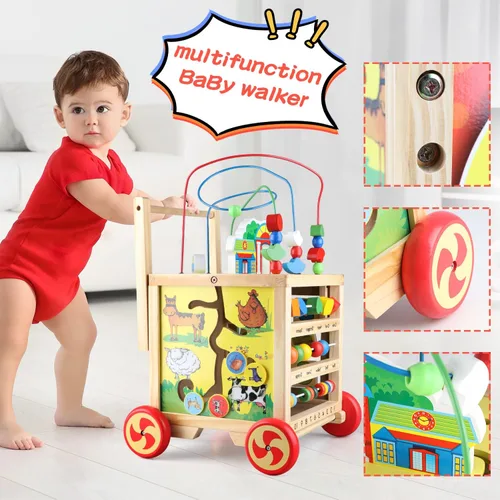 Miniatura 4 de Cubo de actividades de madera 6 en 1 Montessori Educativo Aprendizaje Juguetes Sensoriales para 1 Año de 12-18 Meses Niños Niñas Regalos de Primer