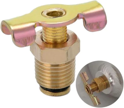 Miniatura 2 de harayaa 3/8 "válvula de drenaje de latón NPT compresor de aire tanque Petcock válvula de drenaje de agua 1.181x0.945 in