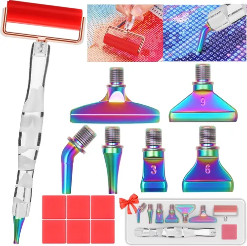 Miniatura 8 de Heyseri Juego de 14 herramientas de accesorios para bolígrafos de pintura de diamante, exquisitas puntas de metal de acero inoxidable, bolígrafo Oro