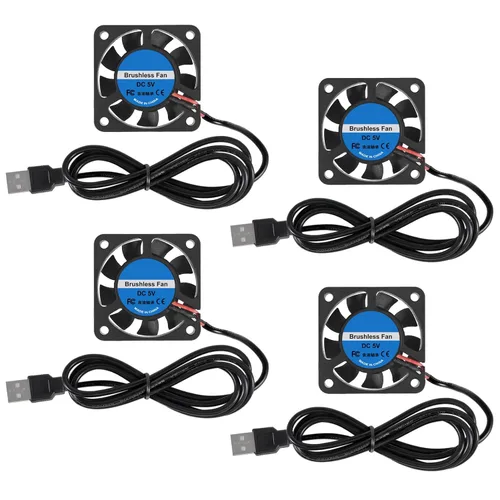 Miniatura 8 de ACEIRMC Ventilador de refrigeración sin escobillas USB de 4.724 in x 0.984 in CC 5 V, ventilador de refrigeración silencioso 12025 mini ventilador