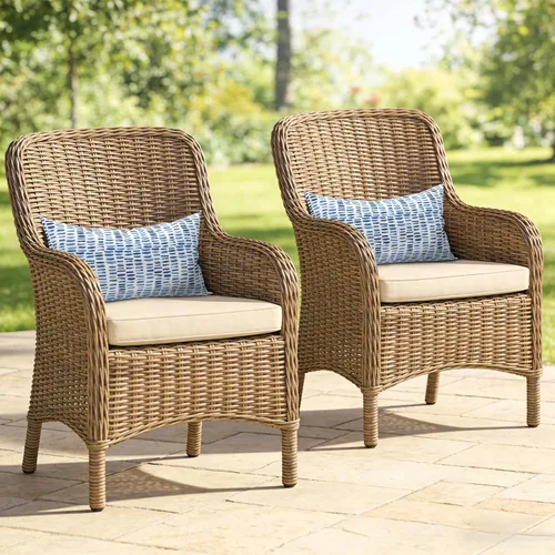 Miniatura 942 de Juego de 2 almohadas para exteriores de 16 x 16 pulgadas, repelentes al agua con interiores, para muebles de patio, hogar, jardín, geometría bohemia