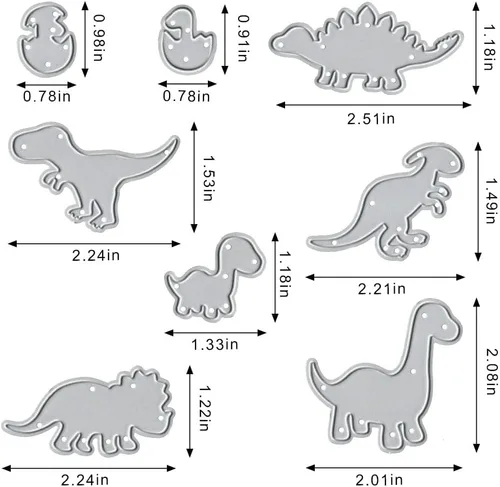 Miniatura 2 de Estivaux Troqueles de dinosaurio para hacer tarjetas, huevos animales troquelados, plantillas, plantillas en relieve para álbumes de recortes