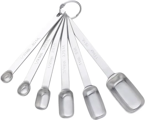 Miniatura 11 de Meisha - Juego de 6 cucharas medidoras de acero inoxidable de alta calidad, juego de herramientas de medición de cocina de metal de alta calidad