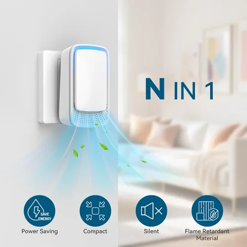 Miniatura 7 de Ionizadores de aire para el hogar, enchufe de iones negativos para dormitorio, estudio, oficina, gimnasio, hotel, cocina, mini filtro de aire