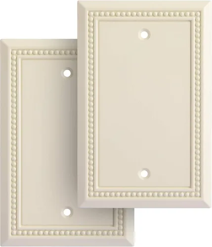 Miniatura 36 de Henne Bery Sunken Pearls - Placa de interruptor/placa de pared y cubierta de salida (decorador individual, 2 unidades, negro mate)