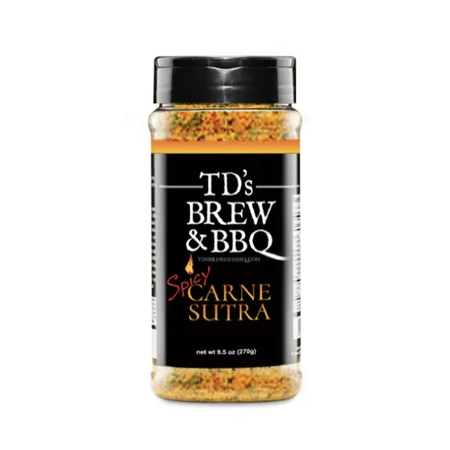 TD's Brew & BBQ SPICY CARNE SUTRA Rub & Seasoning | BBQ Rub | Condimento picante para carne | Masaje picante para carnes y verduras | Masaje picante