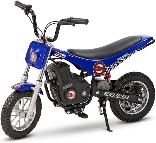 Burromax TT250 Motocicleta de tierra eléctrica para niños, 250w 24v 7ah, 2 velocidades, hasta 14 mph, para ciclistas de hasta 150 lb, mini bicicleta