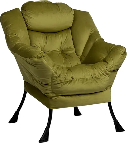 Miniatura 15 de HollyHOME - Silla perezosa con reposabrazos y bolsillo lateral, cómoda silla de sala de acento, sofá de ocio para sala de estar, recámara