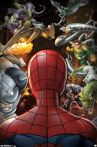 Trends International Marvel Comics - Póster de pared de Spider-Man - Villains, 22.375 x 34 pulgadas, versión premium sin marco