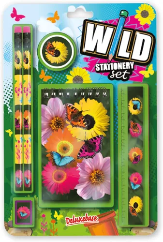 Miniatura 5 de Deluxebase Wild Stationery Set - Tigre blanco de animales de papelería con 2 lápices, borrador, sacapuntas, regla y lindo cuaderno. Suministros