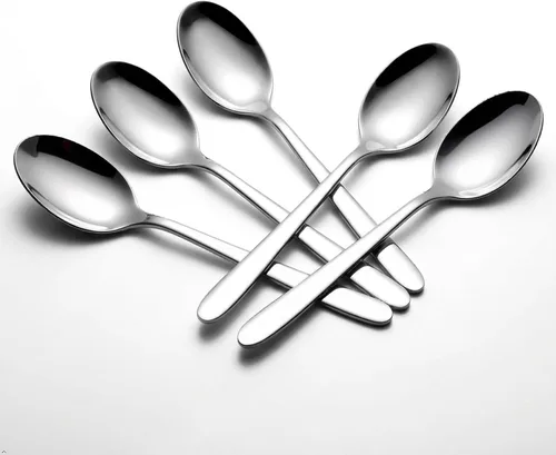 Miniatura 7 de Kekow Cucharas de postre de acero inoxidable de 12 piezas Mango ergonómico suave, acero inoxidable de grado alimenticio, uso para té, café