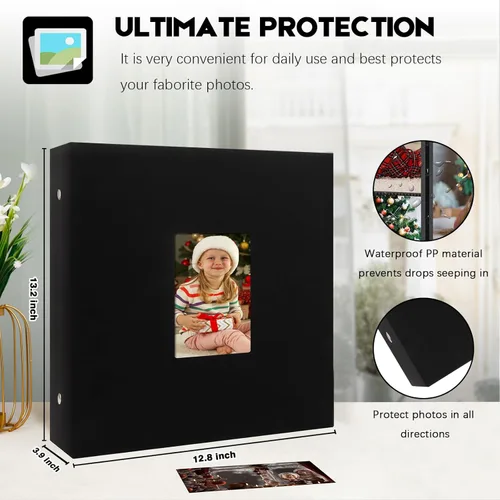 Miniatura 2 de Aevdor - Álbum de fotos de 4 x 6 pulgadas (10 x 15 cm) con 700 bolsillos, cubierta de cuero, capacidad extragrande para álbumes de fotos familiares