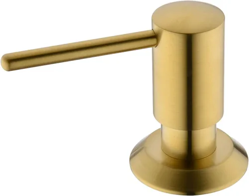 Dispensador de jabón dorado para fregadero de cocina, dispensador de jabón integrado de latón, cabezal de bomba de oro cepillado, loción líquida de