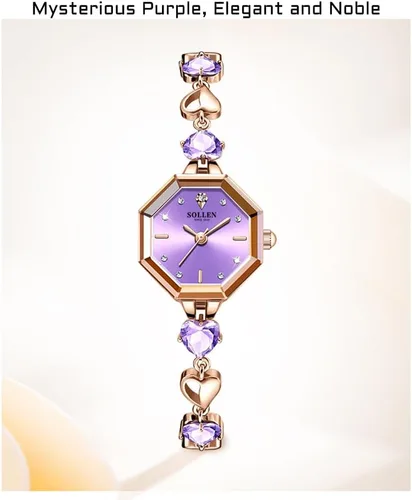 Miniatura 5 de SOLLEN Reloj de cuarzo para mujer, relojes analógicos de cuarzo de moda impermeables para mujer