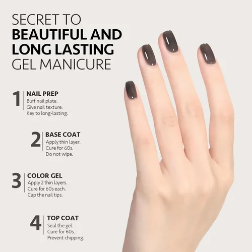 Miniatura 5 de GAOY Esmalte de uñas de gel color lila nude, 16ml, esmalte de gel neutro traslúcido que se quita con remojo, curado con luz UV para arte de uñas