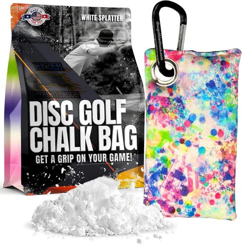 HYZER HOUND DISCS Disc Golf Chalk Bag | Seca tus manos en el calor del verano | Se fija a la bolsa con un mosquetón | Mejora el agarre de tu mano