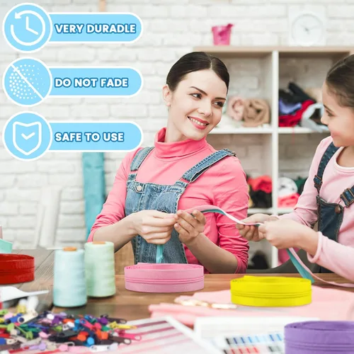 Miniatura 6 de DOITEM 31 yardas, 10 unidades de cremalleras de costura #3, cremalleras de bobina de nailon surtidos para coser con 40 deslizadores de cremallera