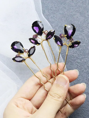 3 horquillas para el pelo de boda con diamantes de imitación, para novias, hecho a mano, accesorios para el cabello de mujer, accesorios para el