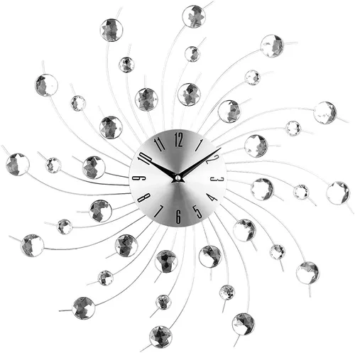 Timelike Moderno reloj de pared de cristal 3D – Reloj de pared decorativo de metal para celebración, espejo plateado brillante con tachuelas de