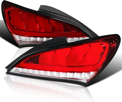Miniatura 8 de Spec-D Tuning Negro carcasa transparente lente secuencial LED luces traseras para Hyundai Genesis Coupe 2Dr 2010-2016 Conjunto de luces traseras