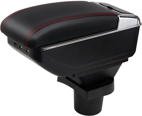 Miniatura 9 de Reposabrazos de Consola para Mini Cooper Coupe R50 R52 R53 R56 R57 R58 F55 F56 F57 Countryman (3 USB, Negro)