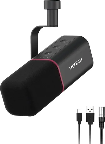 Miniatura 10 de IXTECH Micrófono USB Gaming para PC, micrófono condensador con cancelación de ruido para podcasts y transmisión de video con soporte para trípode