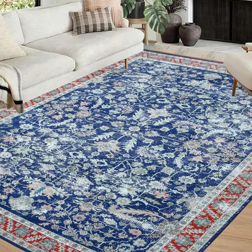 Miniatura 18 de COZYLOOM Alfombra vintage de 2 x 6 pies, estilo oriental con estampado floral, envejecida, estética, bohemia, de felpilla, para entrada, pasillo