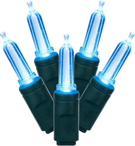 Miniatura 6 de Vickerman El juego de luces X6G7533 cuenta con 50 luces LED en cable verde con espacio de bombillas de 6 pulgadas, 25 pies, color lima