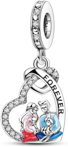 Miniatura 33 de Pulsera y collar de plata de ley 925 con dije de corazón, mariposa, loto, avión, viaje, lindo gato, cuentas, regalo para mujer