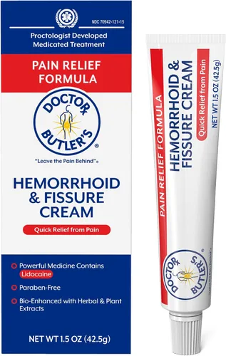 Miniatura 11 de Doctor Butler's Crema para hemorroides y fisuras: tratamiento instantáneo de hemorroides para aliviar el dolor con lidocaína, crema de hemorroides