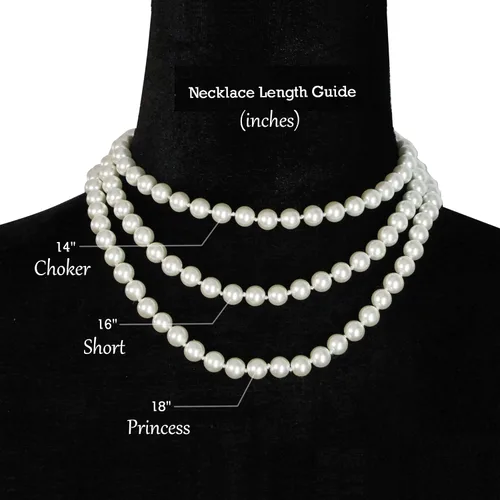 Miniatura 3 de JIBSA 8mm Round Simulated Shell Pearl Necklace Sterling Silver Stud Earring Set - Wedding Bridal Tea Party Jewelry for Women Girls
