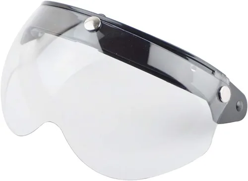Miniatura 10 de Visera universal de casco retro de 3 broches a prueba de viento, visera de casco de motocicleta de media cara, lente de visera abatible